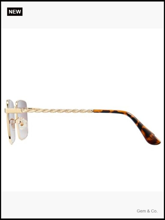 Designer Inspired Metal Knot Square Sunglasses UV400 Protection Unisex